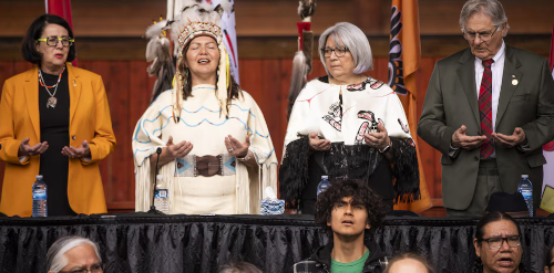 Governor general Mary Simon and others perform pagan rite